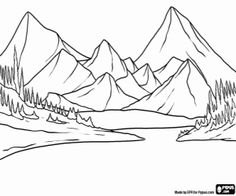 236x196 Printable Mountain Coloring Page. Free Pdf Download