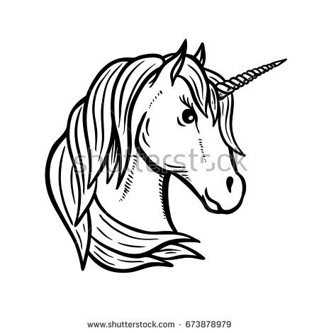 450x470 Unicorn Line Drawing