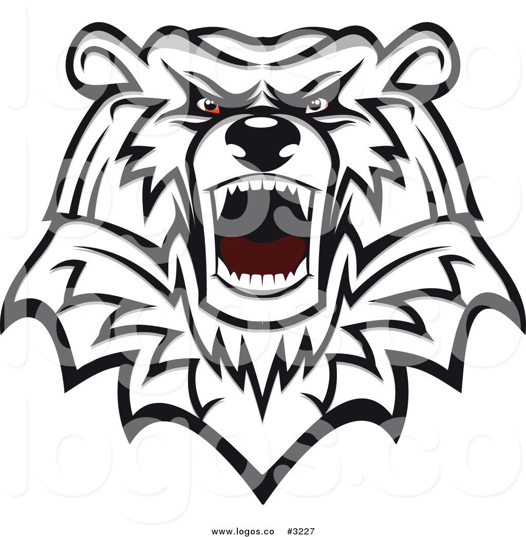 1024x1044 Royalty Free Vector Of An Angry Mad Polar Bear Head Logo By Vector