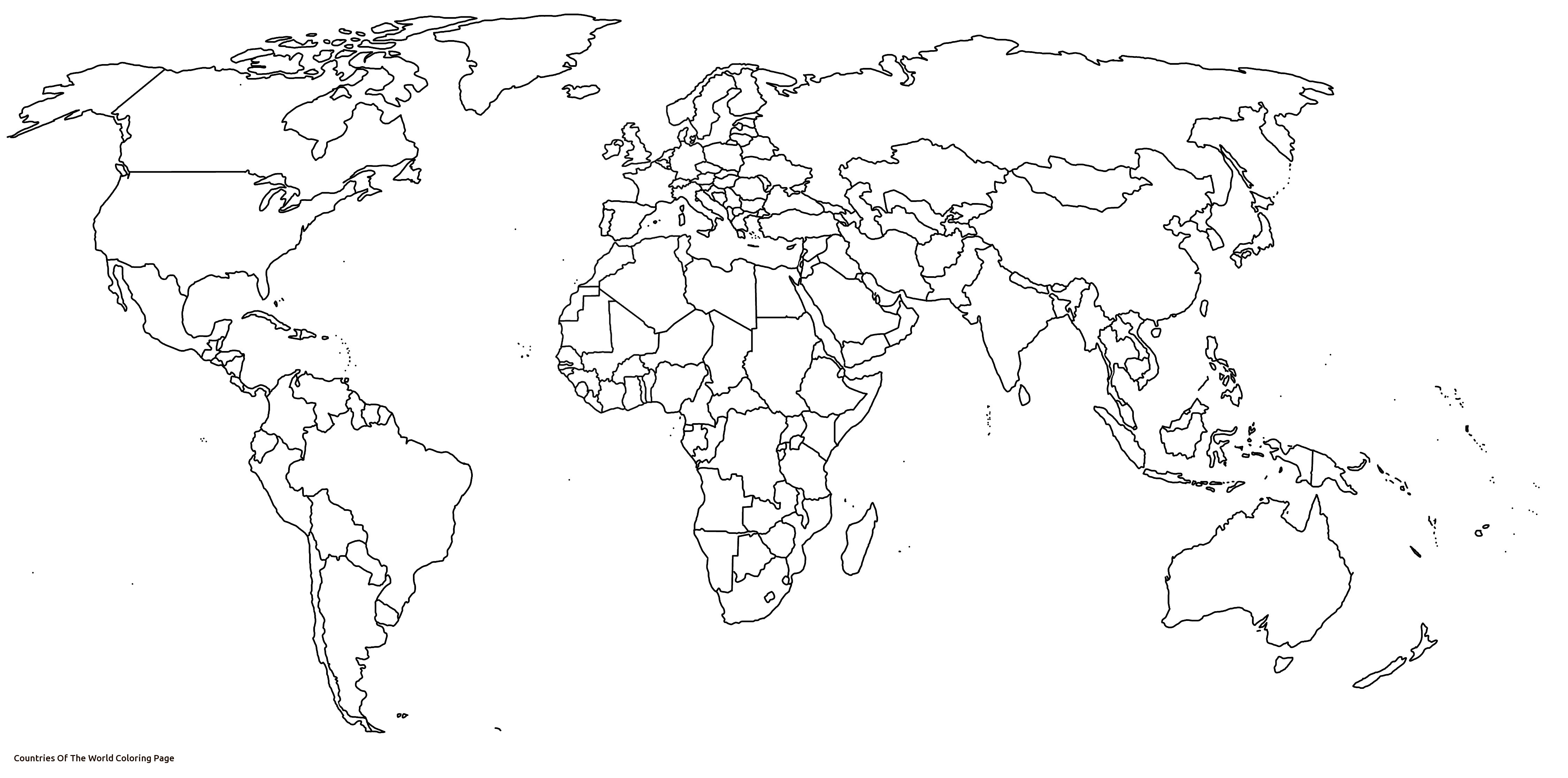 4500x2234 World Map Coloring Page With Countries Free Draw To Color