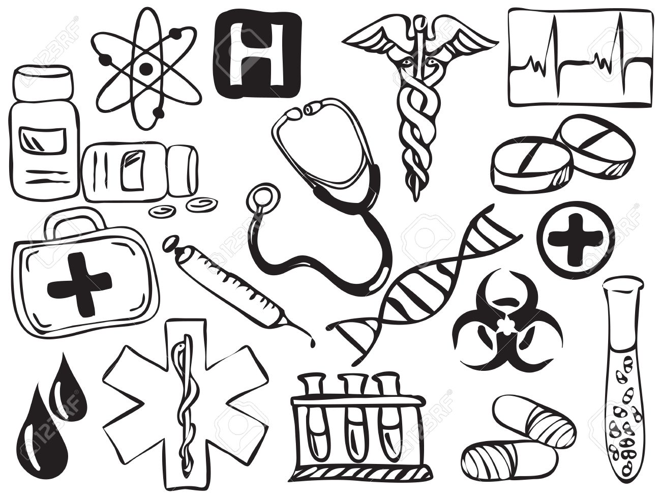 1300x975 Medical And Pharmacy Icons Drawing
