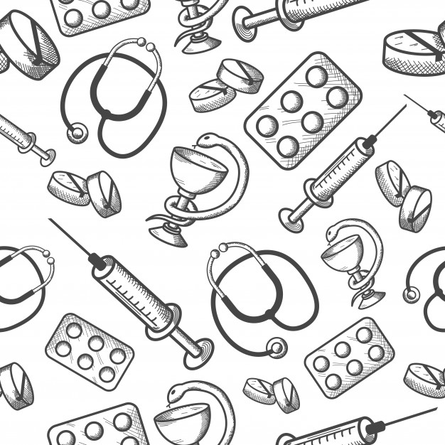 626x626 Seamless Background Of Medical Items Vector Free Download