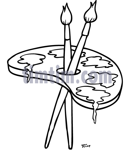 539x603 Free Drawing Of Art Palette Bw From The Category Art Amp Drawing
