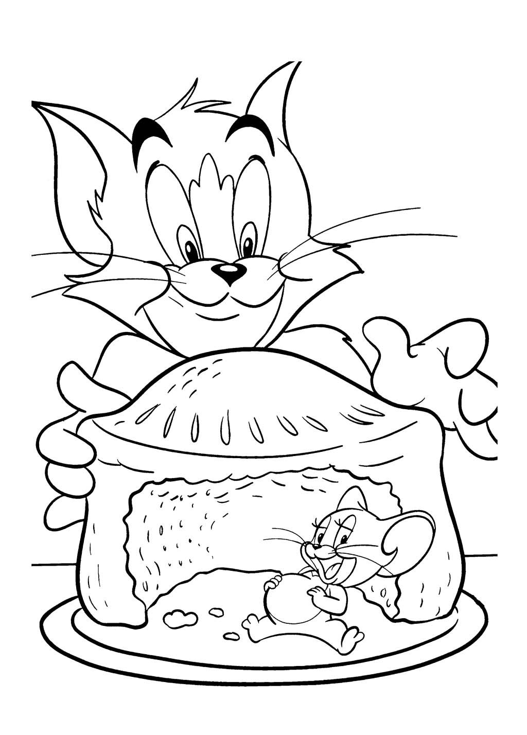 1024x1428 Tom Jerry Pencil Drawings Coloring Page 01 Tom And Jerry