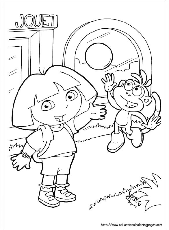 585x794 Dora Coloring Pages Free Printable Word, Pdf, Png, Jpeg, Eps