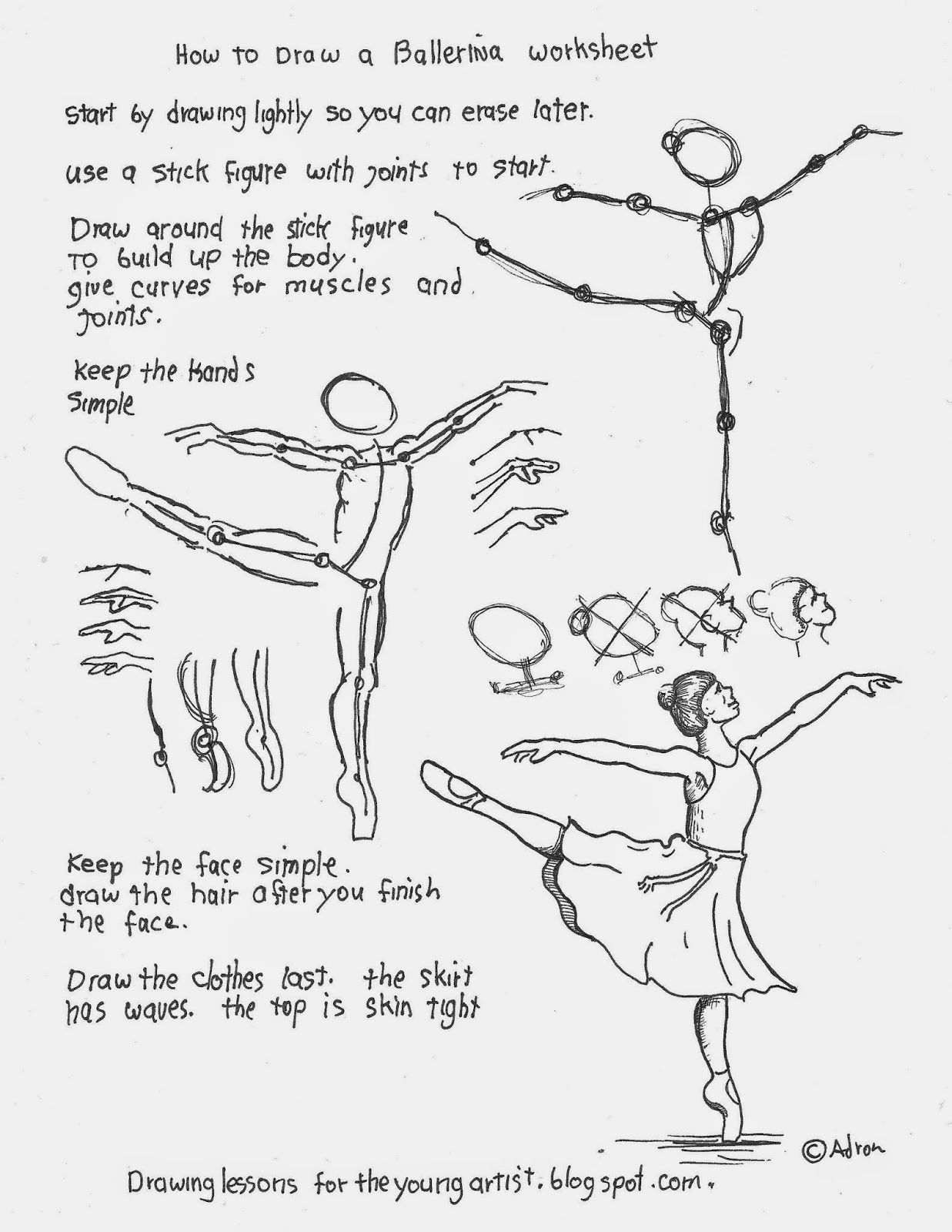 1237x1600 How To Draw A Ballerina On One Toe Worksheet. Free Printable
