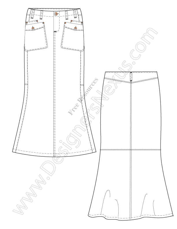 612x792 Fashion Technical Drawing Free Vector Fashion Flat Sketches