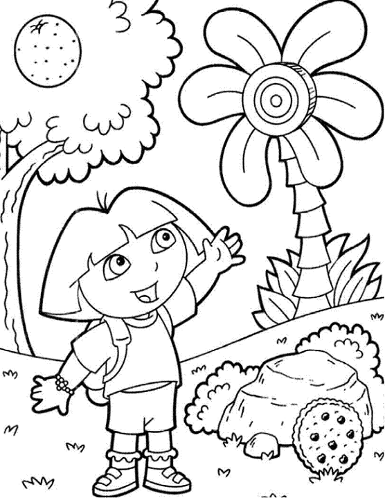 556x719 Dora The Explorer Coloring Page Lady Toons