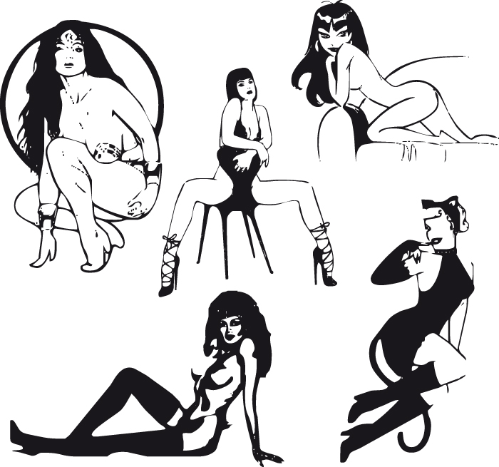 700x655 Sexy Black And White Silhouette 02 Vector Free Vector 4vector