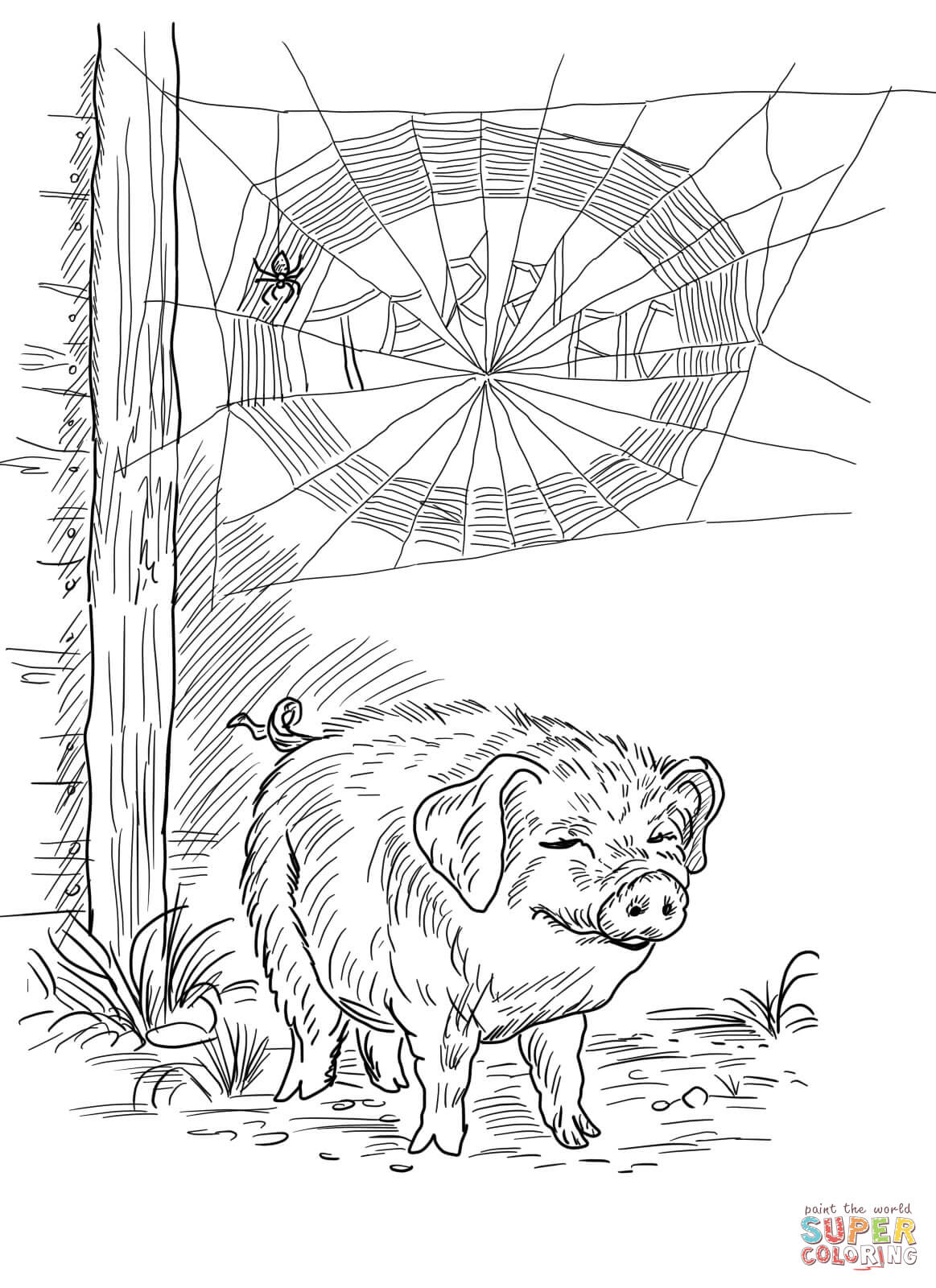 1163x1600 Charlotte And Wilbur Coloring Page Free Printable Coloring Pages