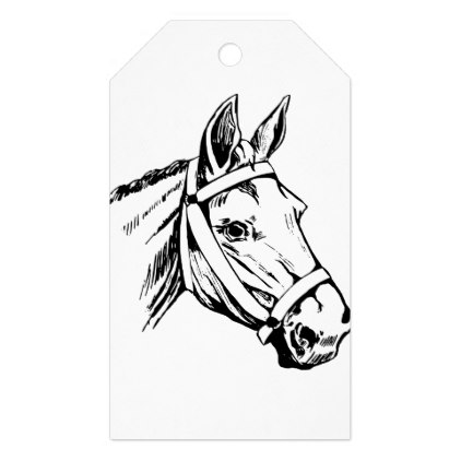 422x422 Horse Drawing Head Gift Tags