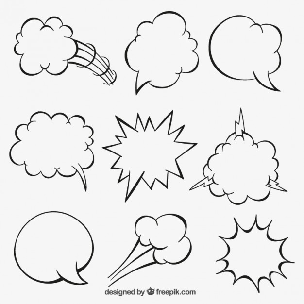 626x626 Sketchy Cartoon Speech Bubbles Vector Free Download