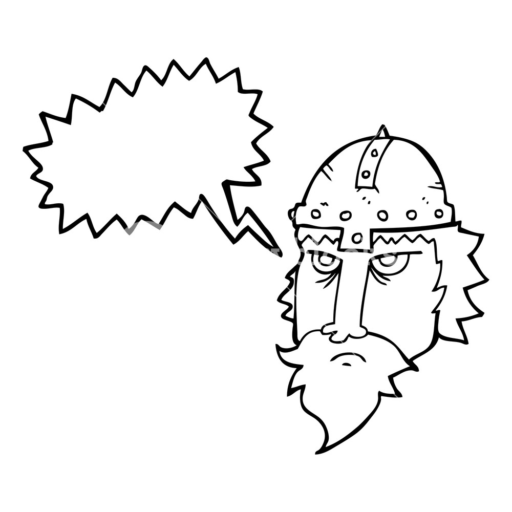 1000x1000 Freehand Drawn Speech Bubble Cartoon Viking Warrior Royalty Free