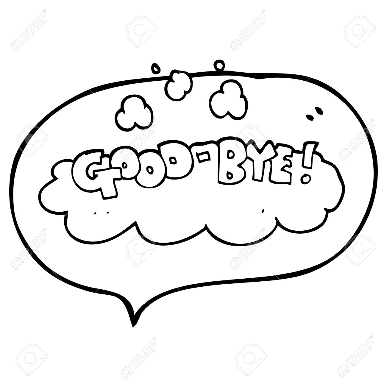 1300x1300 Freehand Drawn Speech Bubble Cartoon Good Bye Symbol Royalty Free
