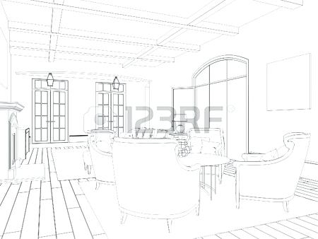 450x338 Dining Room Stock Illustrations And Royalty Free Drawing Sketch