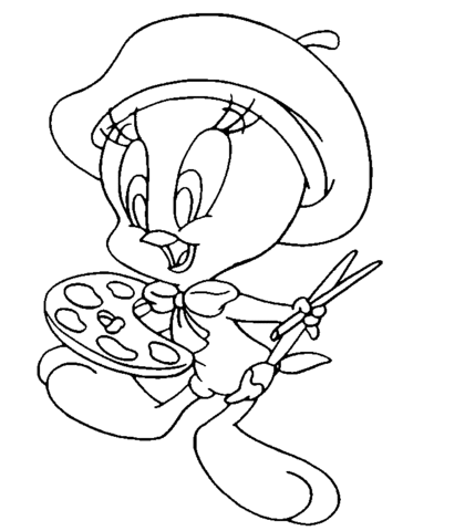 420x480 French Tweety Coloring Page Free Printable Coloring Pages