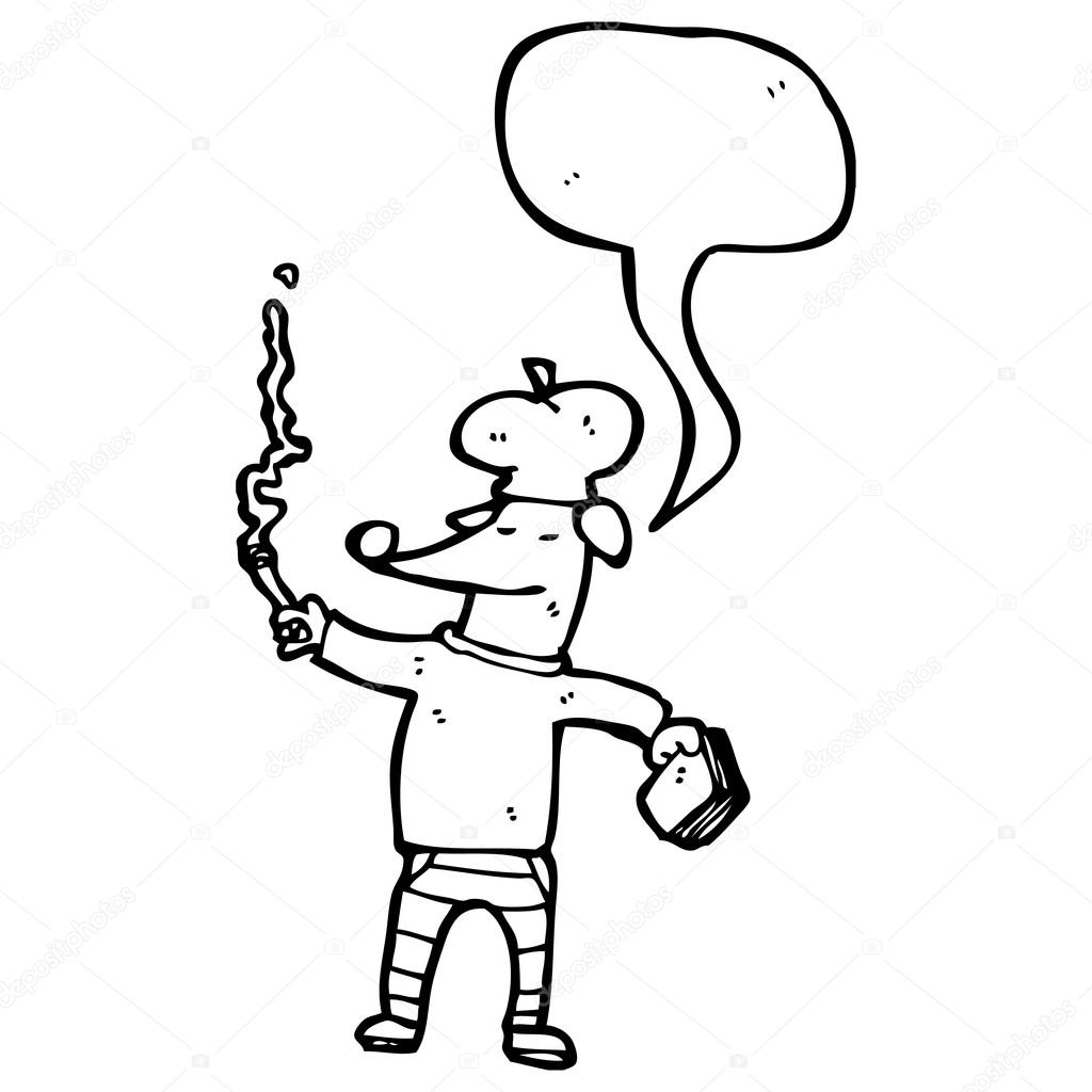 1024x1024 Smoking Dog In Beret Stock Vector Lineartestpilot