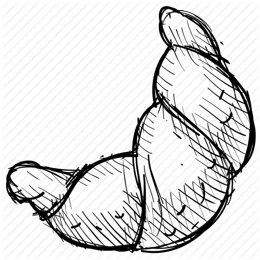 512x512 Bakery, Bread, Breakfast, Croissant, Food, French, Sketch Icon