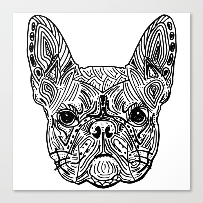 700x700 French Bulldog Mandala Canvas Print By Kargarvi Society6