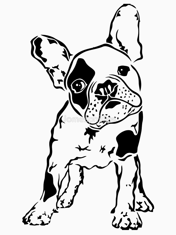 750x1000 French Bulldog Women's Fitted V Neck T Shirt By Jomesphillips