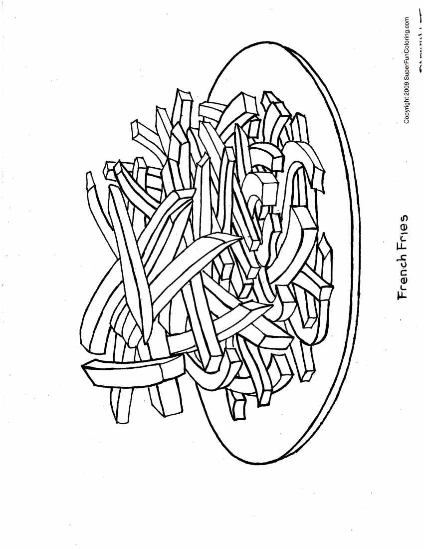 850x1100 French Fries Coloring Page 455971