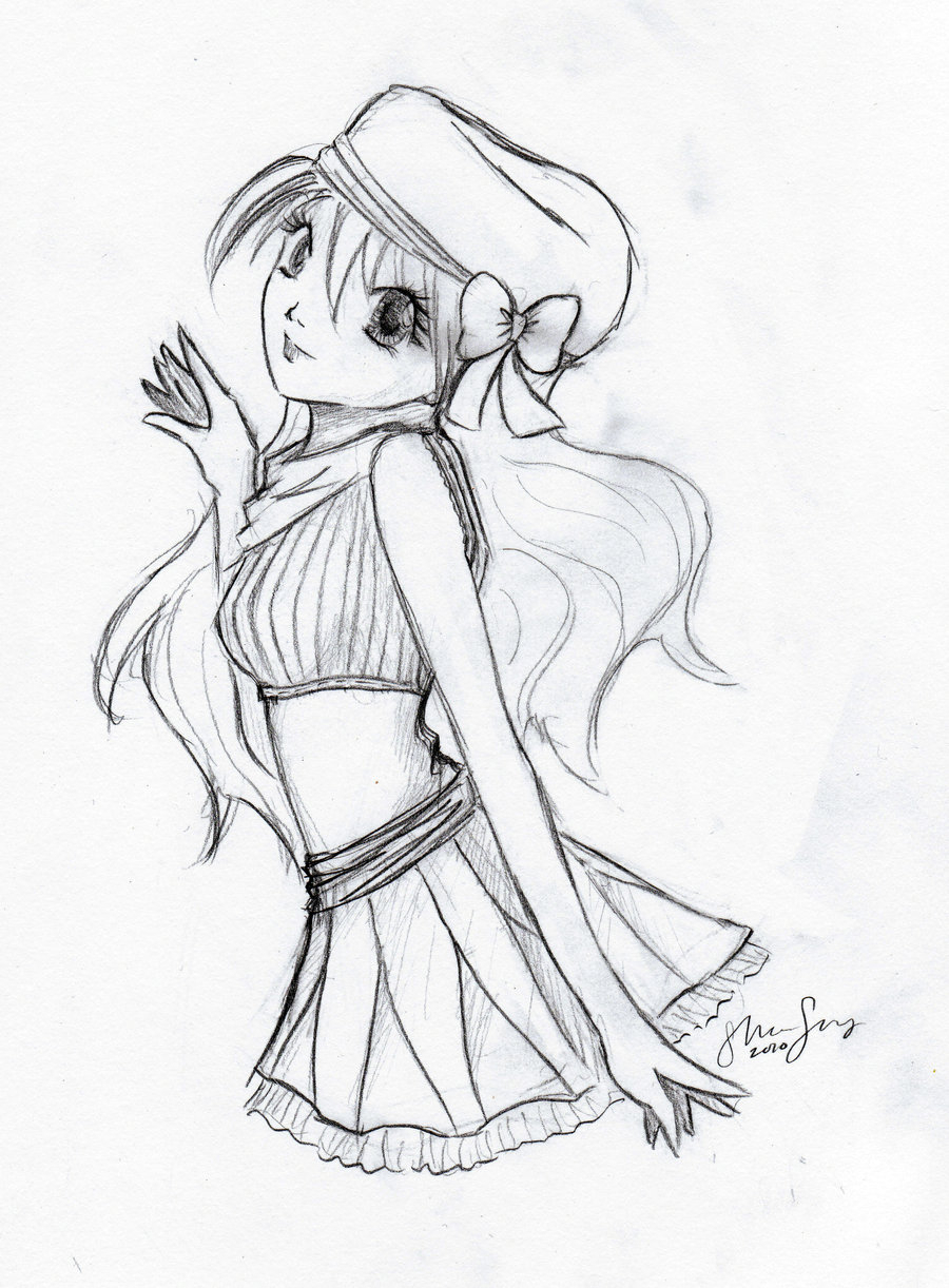 900x1222 Simple Girl Sketch Full Girl With Umbrella Drawing Umbrella Girl