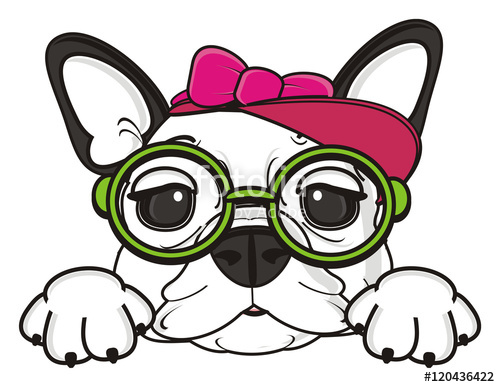 500x387 Girl, Cap, Pink, Bow, Galsses, Dog, Puppy, Isolated, Cartoon, Pet