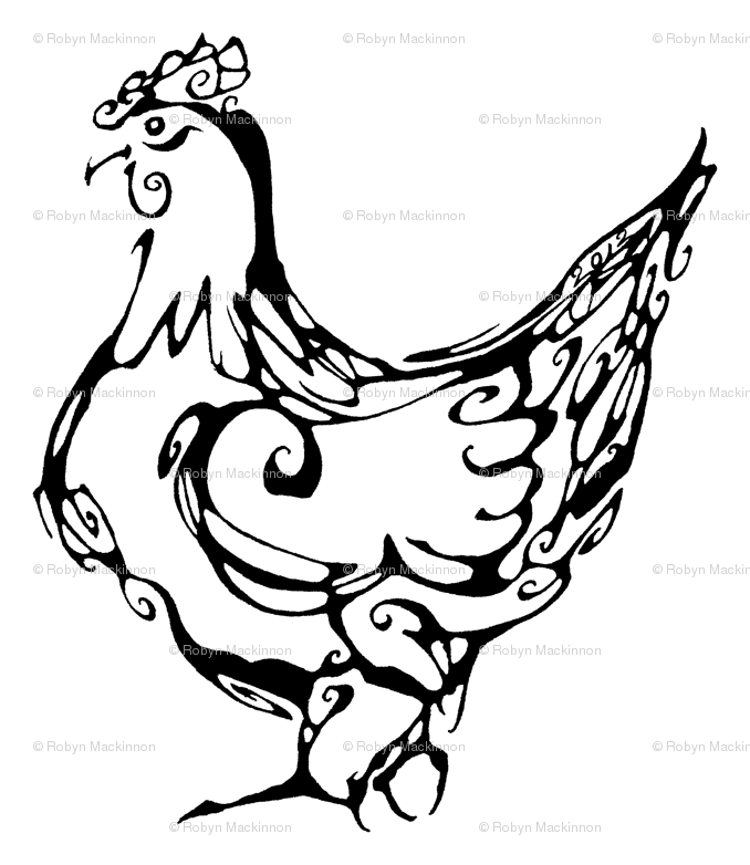 678x782 Inkblot French Hen Wallpaper