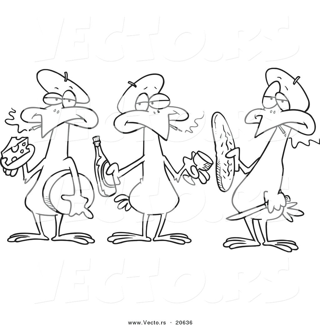 1024x1044 Coloring Hen Coloring Page Vector Of A Cartoon Black And White