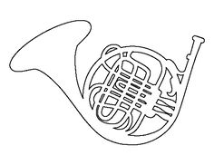 236x182 French Horn Musical Instrument Drawing Postage