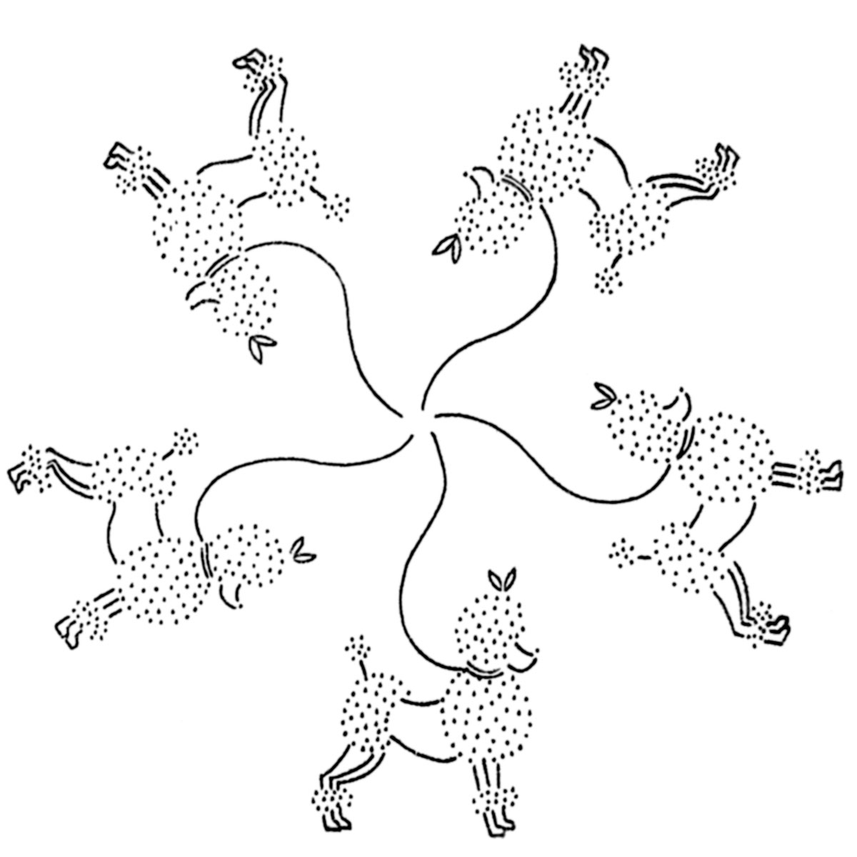 1200x1200 Vintage Embroidery Transfer French Poodles Q Is For Quilter