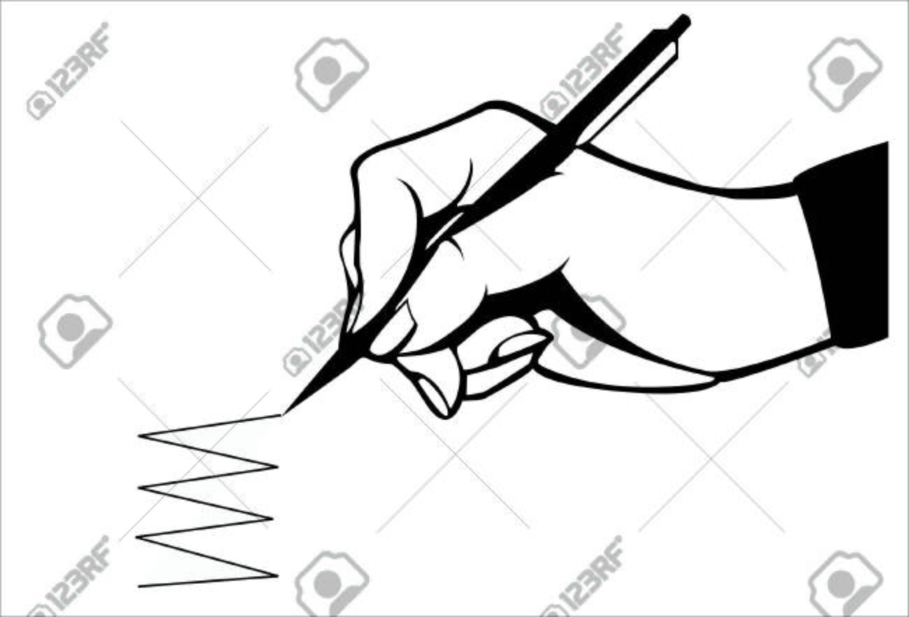 1300x882 Hand With Pen Drawing Line Royalty Free Cliparts, Vectors,