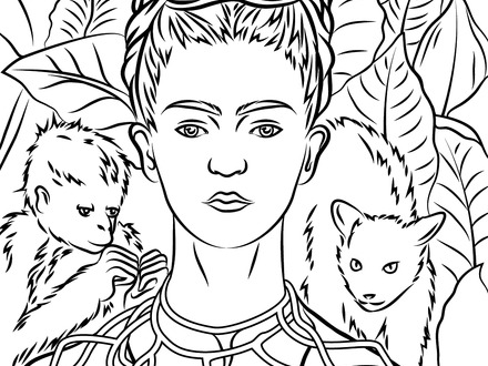 440x330 39 Frida Kahlo Self Portrait With Necklace Of Thorns, Achetez En