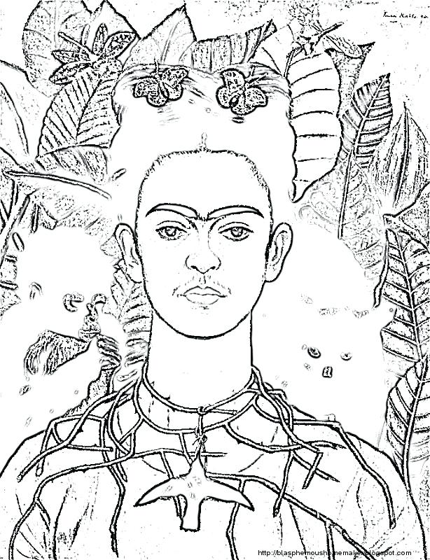 614x800 Frida Kahlo Coloring Pages Coloring Pages Studio Free Printable