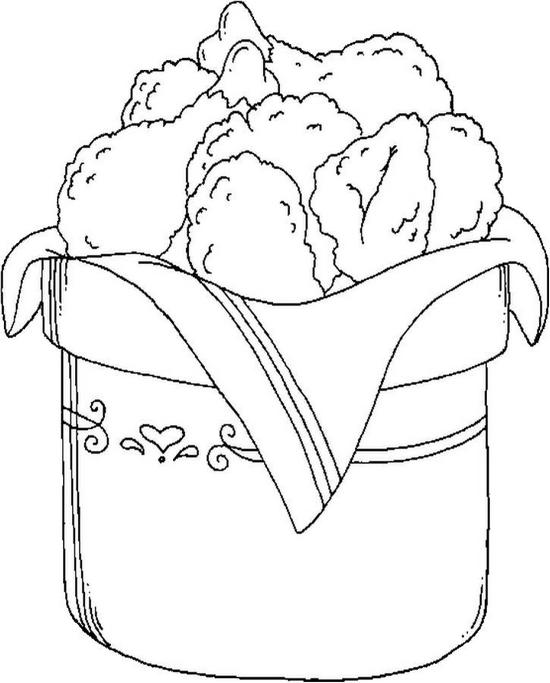 550x683 Fried Chicken Coloring Page