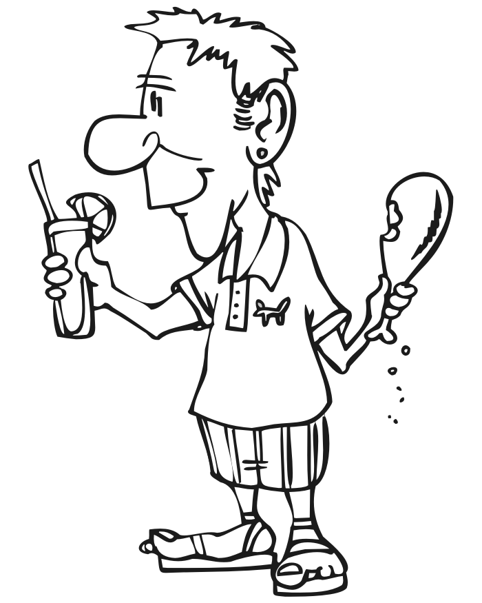 700x875 Printable Summer Coloring Page Lemonade Amp Fried Chicken