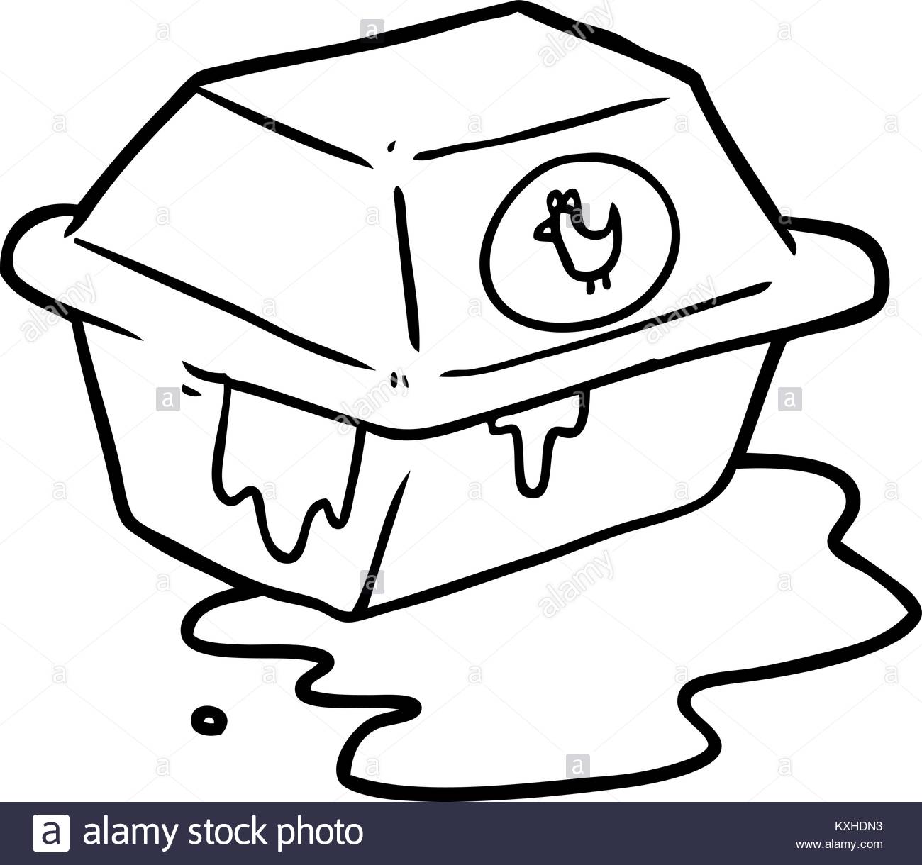 1300x1220 Line Drawing Of A Take Out Fried Chicken Stock Vector Art