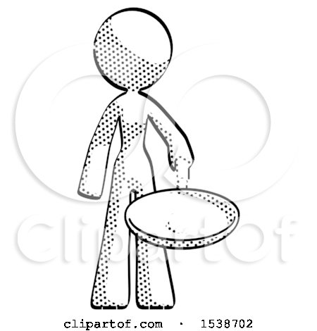 450x470 Halftone Design Mascot Woman Frying Egg In Pan Or Wok By Leo