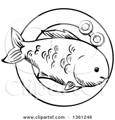 450x470 Fried Fish Clipart Black And White