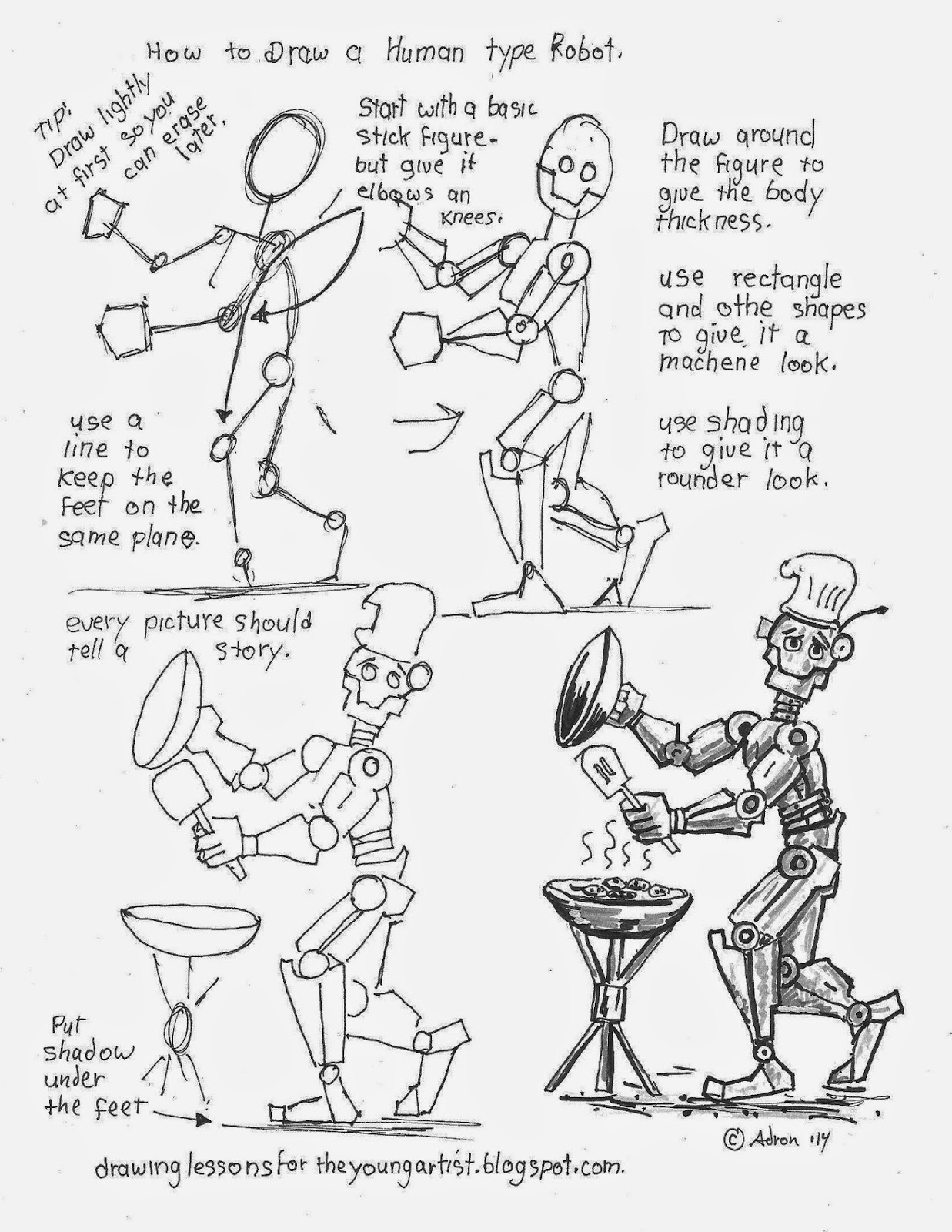 1237x1600 How To Draw A Friendly Robot. See More