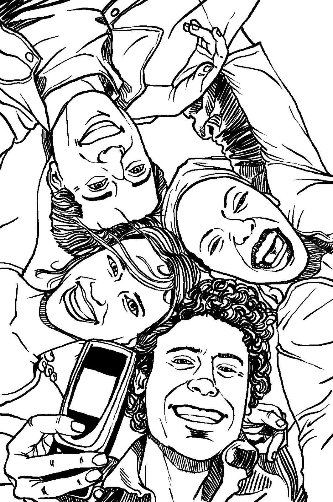 1063x1599 A Group Of Friends By Aio Edward