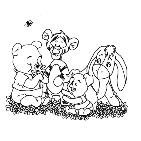 600x599 Baby Pooh And Friends Bw By Erikooriko
