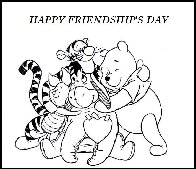 759x656 Friendship Coloring Pages Happy Friendship's Day Winnie The Pooh