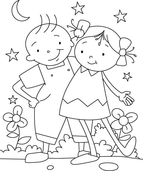 560x670 Happy Friendship Day Coloring Pages