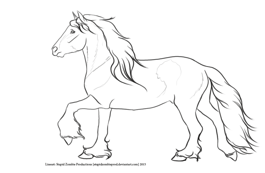 Friesian Horse Drawing at GetDrawings | Free download