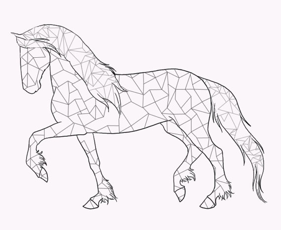570x466 Fractal Friesian Horse