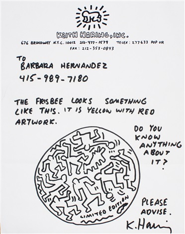 372x470 Frisbee Drawing By Keith Haring On Artnet