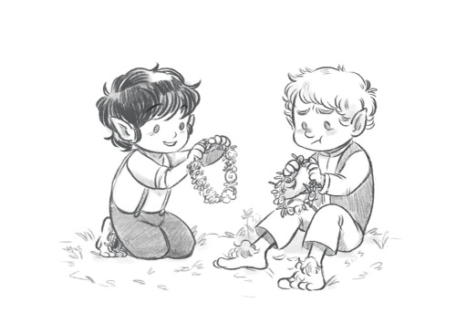 500x355 Frodo And Sam Playing With Flowers 3 Lord Of Rings And