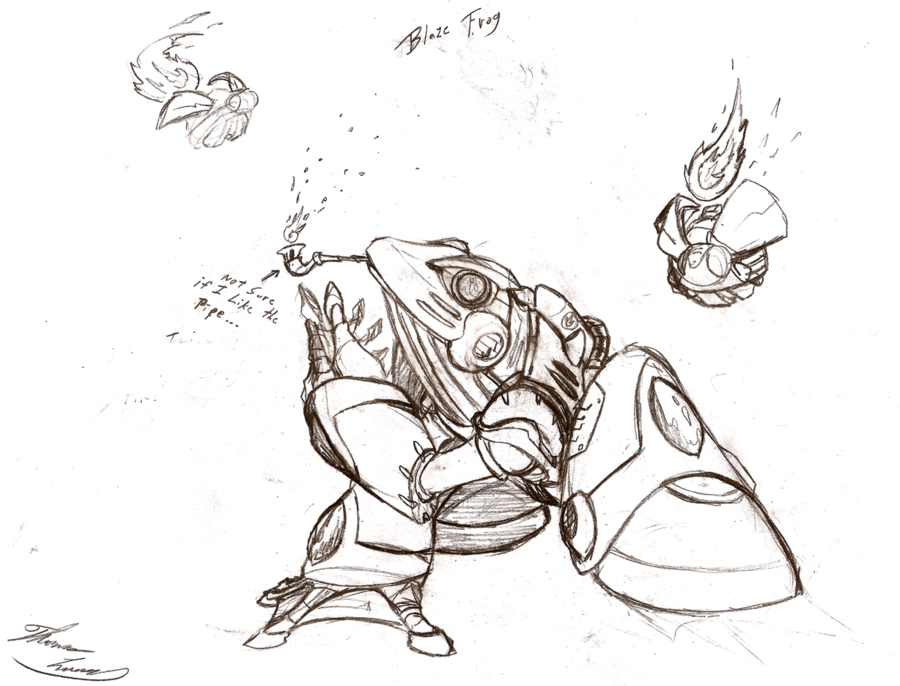 900x686 Blaze Frog (Rough Sketch) By Marxforever