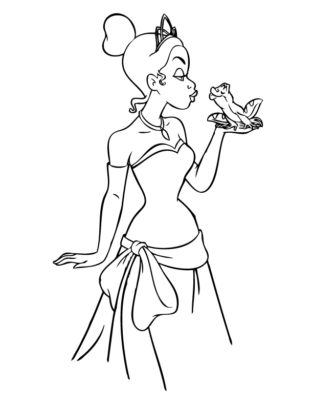 612x792 Princess And The Frog Coloring Pages For Kids Color Bros